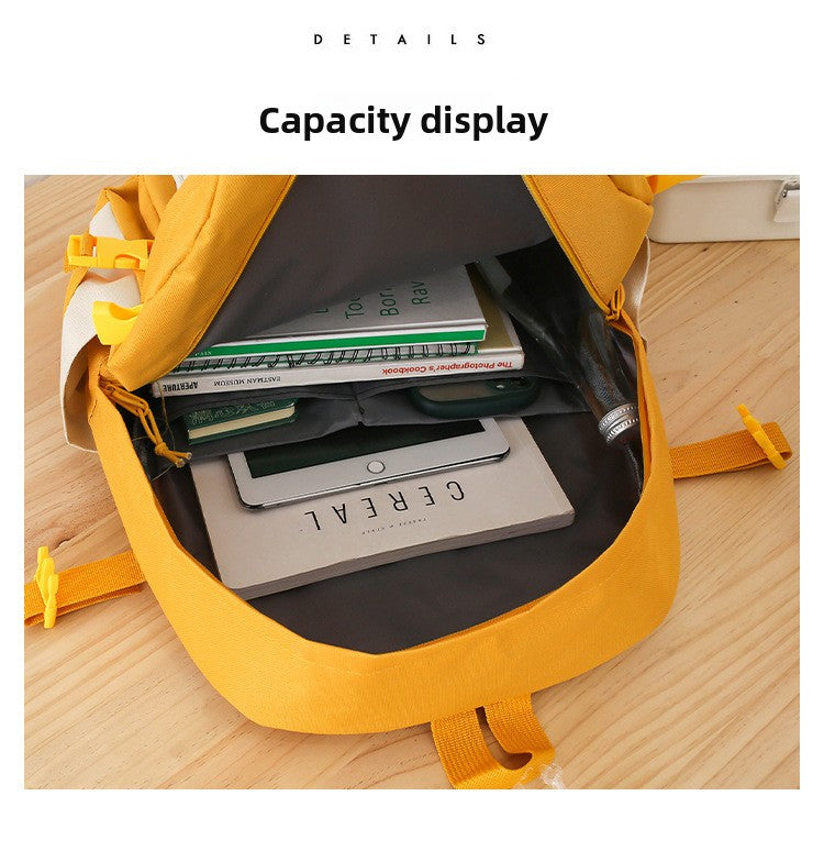 5 Piece Aesthetic School Backpack Set Black Oxford Fabric Fits 14 Inch Laptop