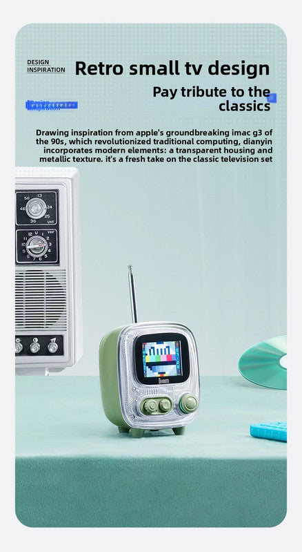 Pink Retro Pixel Art Bluetooth Speaker Smart Desktop Audio with LED Display DIY Animation Alarm Clock and Mini Games