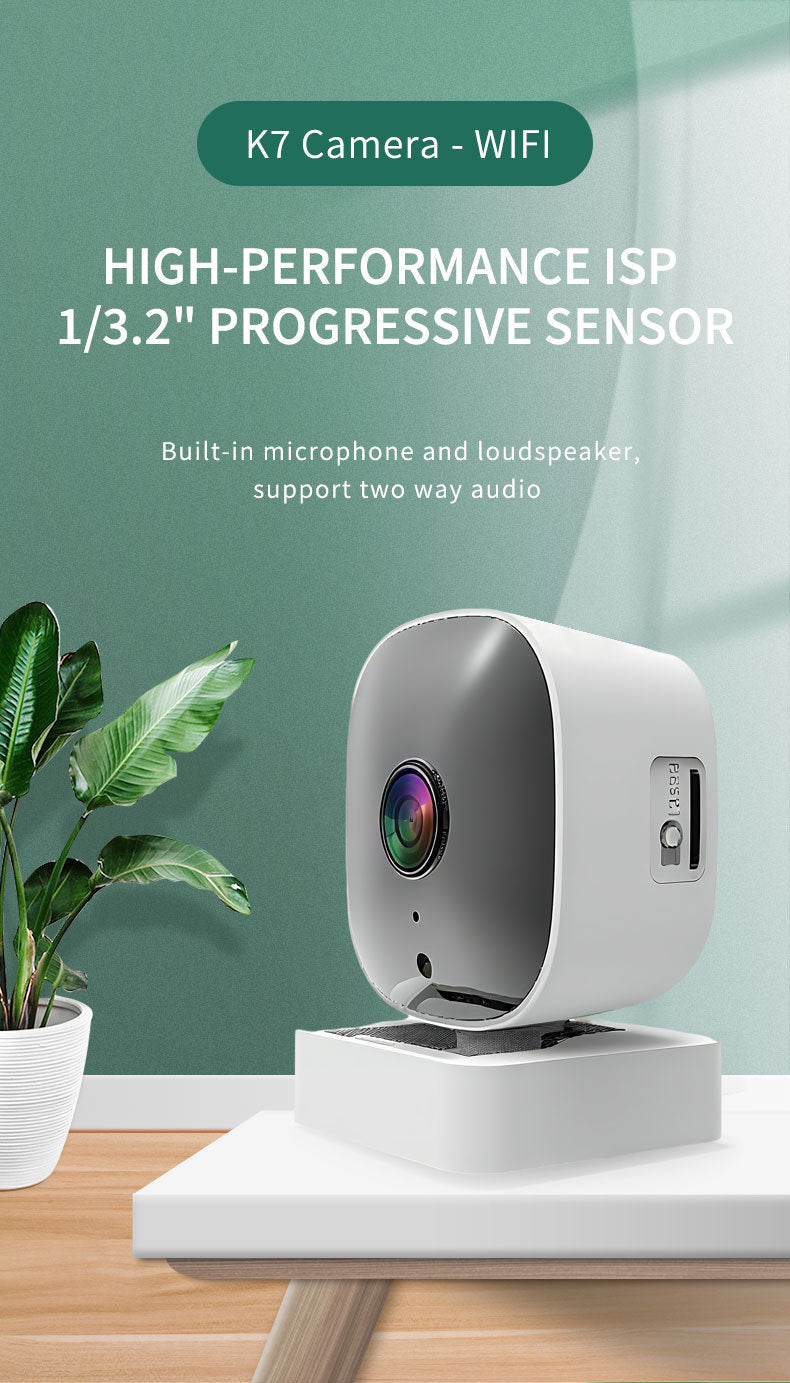 White Smart Indoor Security Camera 3MP HD WiFi Wireless Monitor with Night Vision Two-Way Audio & Motion Detection Ideal for Baby Pet & Home Office