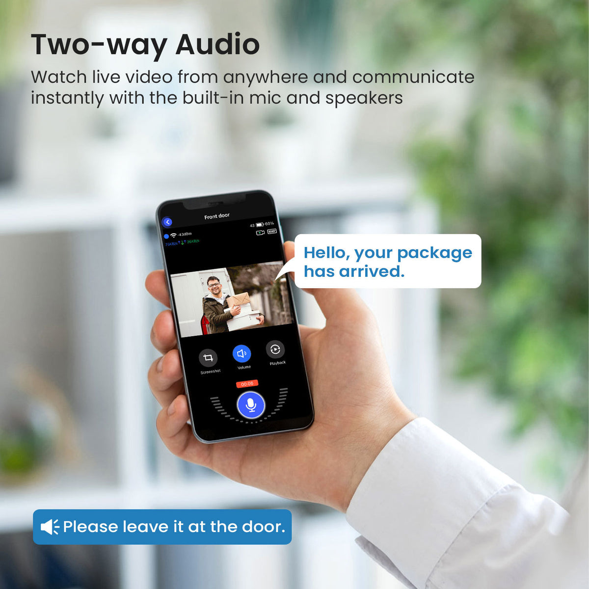 T50 Beige 1080P Wireless Video Doorbell Camera with USB Chime Smart WiFi Security System 2-Way Audio Night Vision Motion Detection IP65 Waterproof