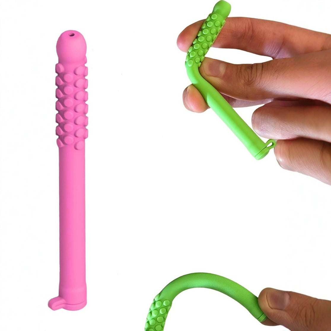 5 Pack Strawberry Flavoured Air Breathing Stick Food Grade Silicone Oral Fixation Tool for Habit Replacement &amp; Stress Relief Pink