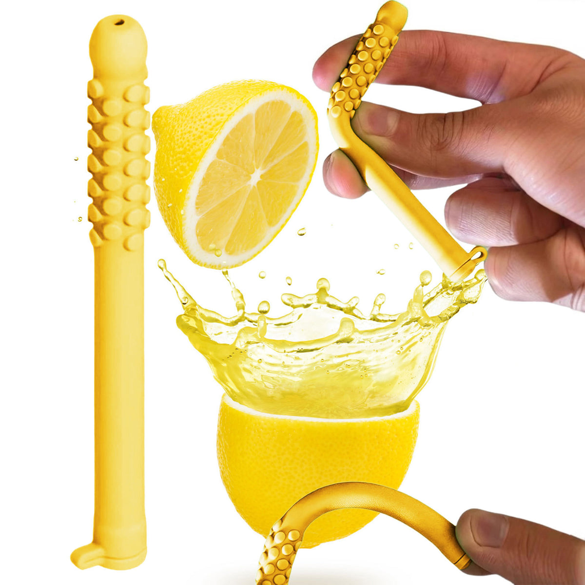 5-Pack Chewable Sensory Tubes Lemon Scented Silicone Oral Motor Aid for Kids and Adults Anxiety Relief Yellow