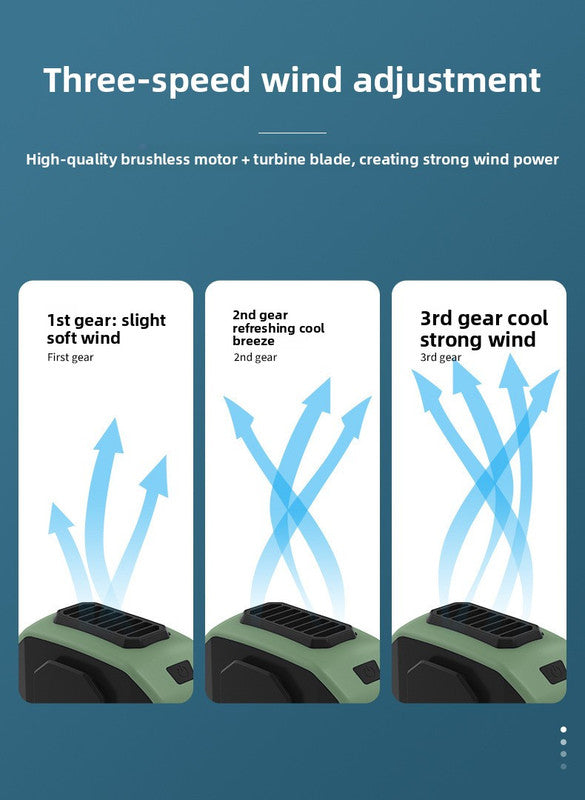 Portable Waist Clip Fan 6000mAh Rechargeable Personal Air Conditioner with Power Bank Function Heavy Duty Wearable Belt Fan for Tradies Camping and Outdoor Work Black