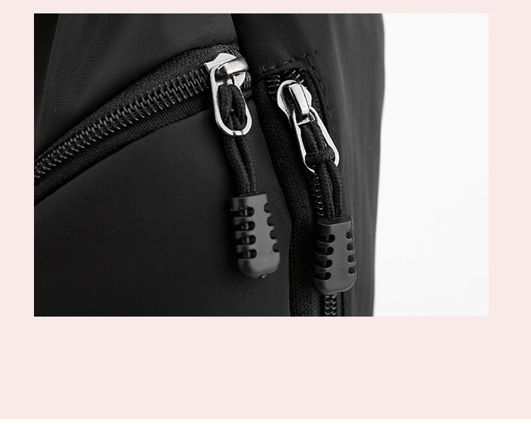 Large Drawstring Backpack Waterproof Gym Bag Lightweight Sports Sackpack with Zipper Pockets for Travel and Swimming Black