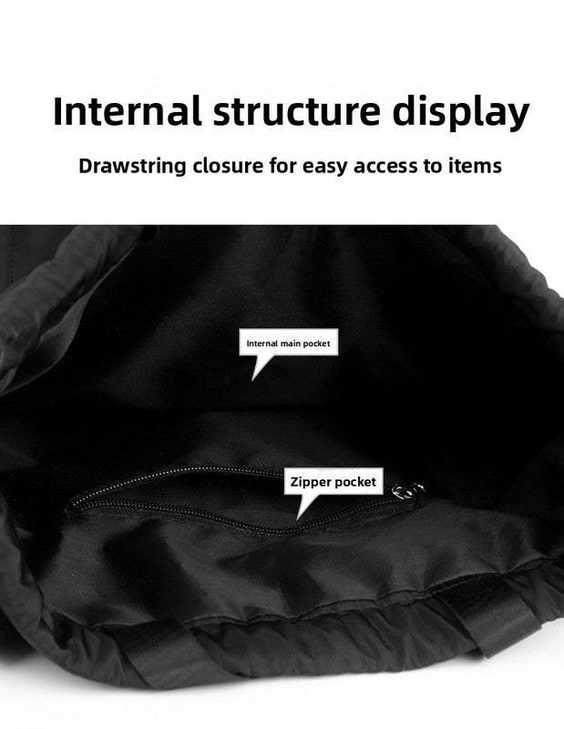 Large Drawstring Backpack Waterproof Gym Bag Lightweight Sports Sackpack with Zipper Pockets for Travel and Swimming Purple