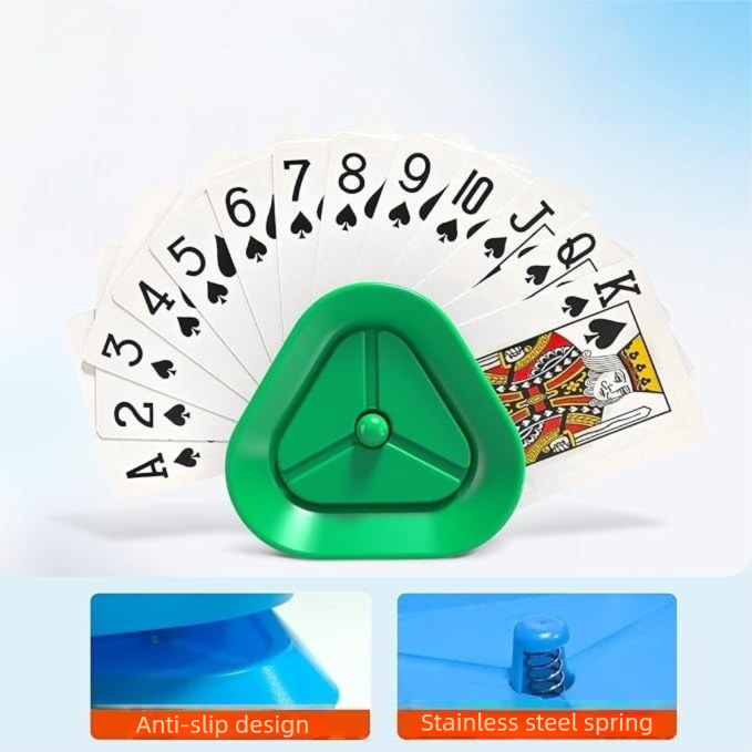 Triangle Playing Card Holders 4 Pack Hands Free Game Organizers for Kids Seniors and Adults Ideal for Family Poker Nights