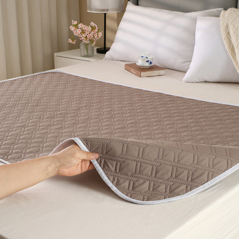 Washable Incontinence Bed Pad 115x200cm Reusable Waterproof Mattress Protector with Non-Slip Backing 4-Layer Absorbent Underpad for Elderly and Adults Dark Brown