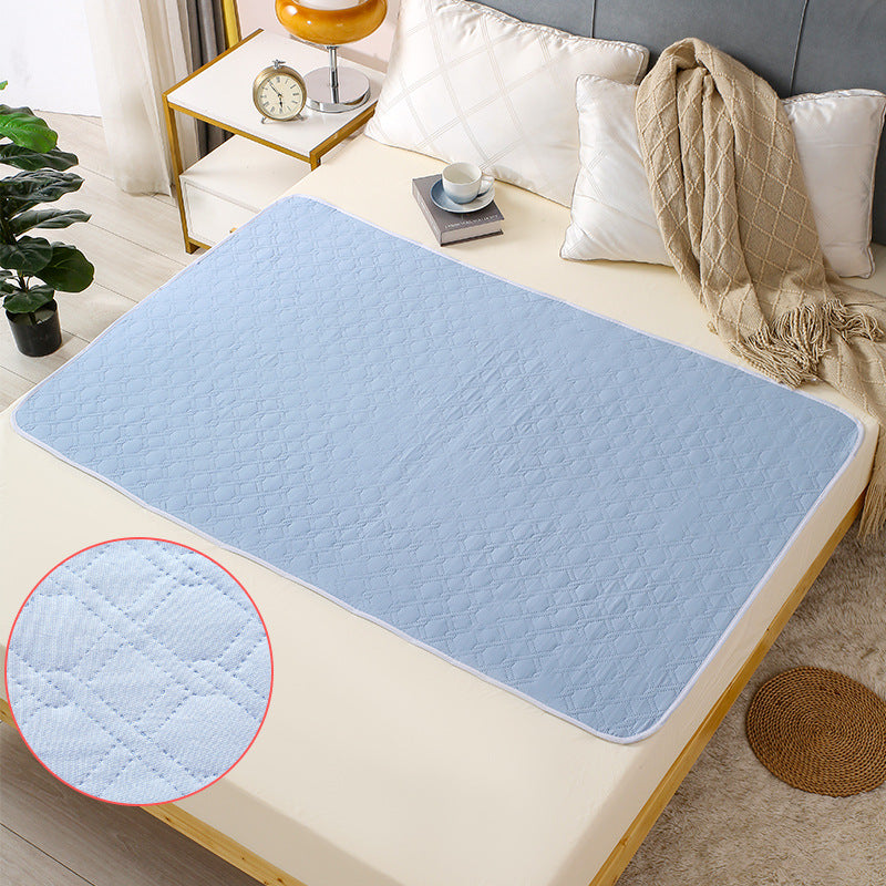Washable Incontinence Bed Pad 100x150cm Reusable Waterproof Mattress Protector with Non-Slip Backing 4-Layer Absorbent Underpad for Elderly and Adults Medium blue