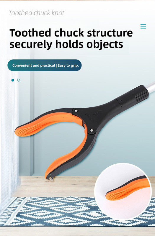 Green and Black Handle Foldable Grabber Reacher Tool - 83cm Aluminium Litter Picker with Magnetic Tip - Lightweight Mobility Aid for Garden & Home Rubbish Cleanup