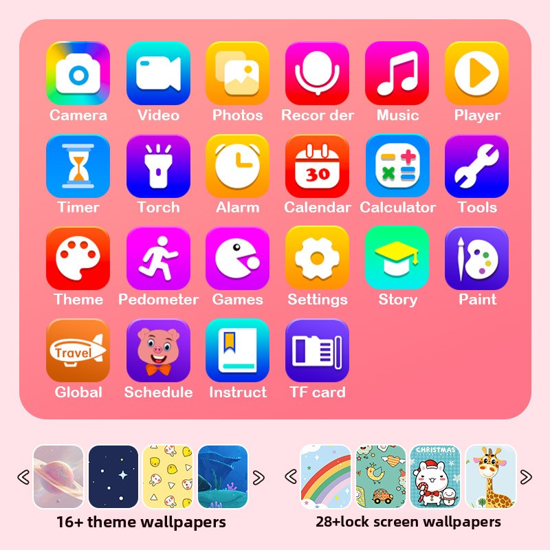 Kids Unicorn Smart Phone Toy with Dual Camera and IPS Touch Screen Educational Games MP3 Music Player 512MB Card Included Pink Silicone Case Ideal for Girls Gift