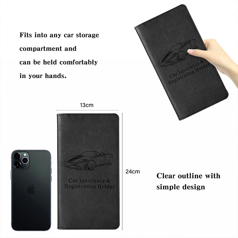 Car Registration and Insurance Holder Silver Glitter - Bling Vehicle Document Wallet - Slim Glove Box Organiser for Rego Papers & Travel IDs - Sparkle PU Leather Case