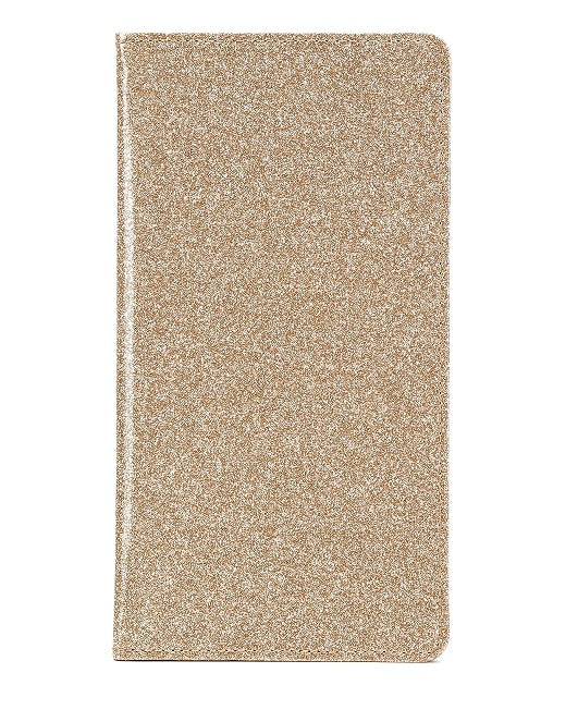 Car Registration and Insurance Holder Gold Glitter - Luxury Bling Vehicle Document Wallet - Slim Glove Box Organiser for Rego Papers, Logbook &amp; ID Cards - Sparkle PU Leather