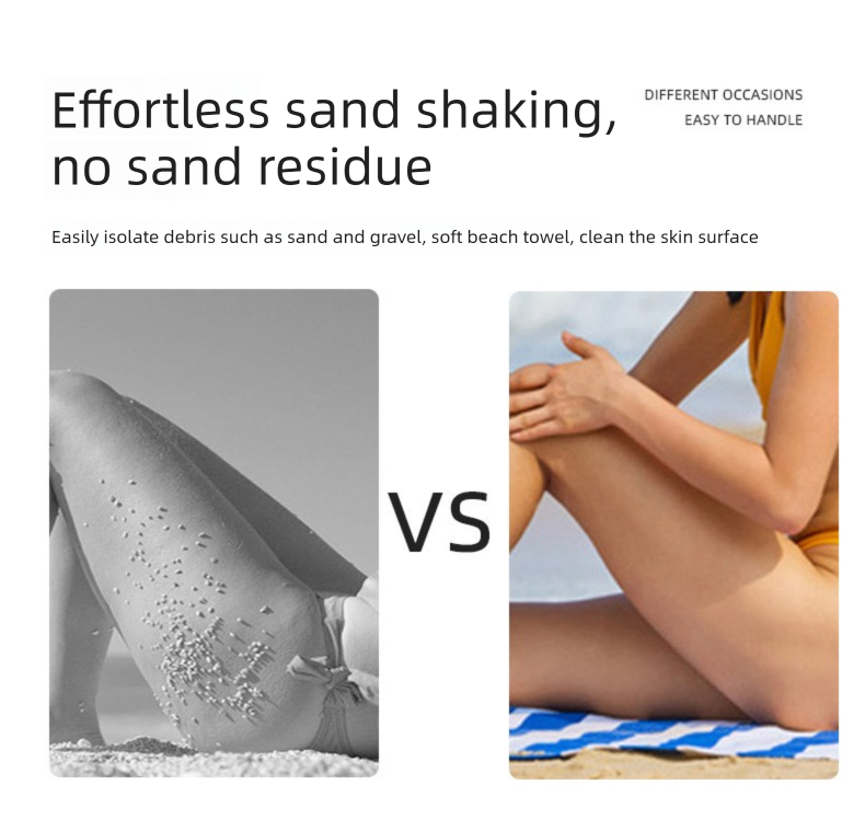 Sand Free Microfibre Beach Towel - "Hello Summer" Pool Print Quick Dry Travel Towel 80x160cm - Lightweight Absorbent for Beach, Swimming & Camping