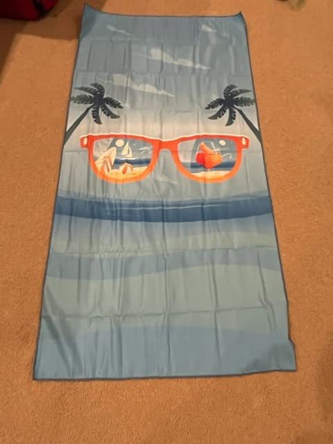 Sand Free Microfibre Beach Towel - Pink Flamingo "Summer" Print Quick Dry Travel Towel 70x150cm(200GSM) - Lightweight Absorbent Bath Sheet for Pool & Holiday