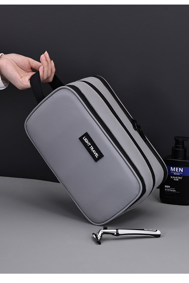 Large Waterproof Men's Toiletry Bag 3-Layer Travel Dopp Kit with Wet Dry Separation Portable Shower Organiser for Gym Business & Holiday Grey