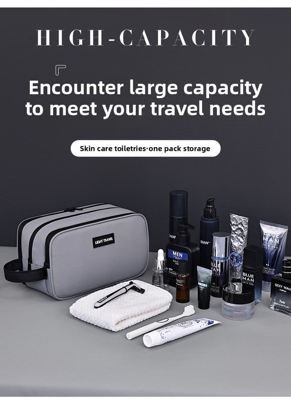 Large Waterproof Men's Toiletry Bag 3-Layer Travel Dopp Kit with Wet Dry Separation Portable Shower Organiser for Gym Business & Holiday Black