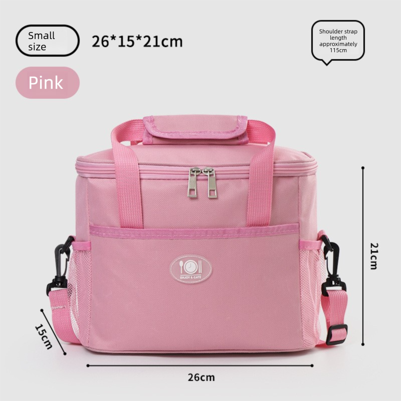 Insulated Lunch Bag Thermal Cooler Tote with Adjustable Shoulder Strap Waterproof Lining for Work School &amp; Picnics Pink Small