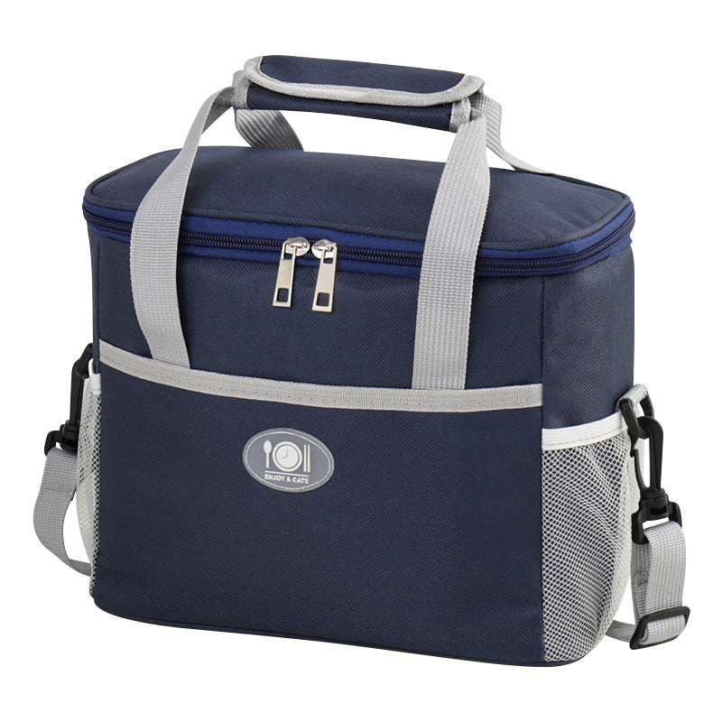 Large Insulated Cooler Bag Thermal Lunch Tote 16L Capacity with Adjustable Shoulder Strap for Picnics Camping & Work Navy Blue