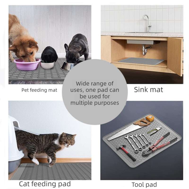 Silicone Stove Top Cover 76x53x0.25cm Heat Resistant Electric Cooktop Protector Mat for Kitchen Benchtop and Laundry Dark gray