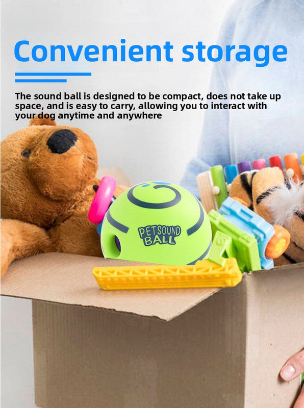 2 Pack Interactive Dog Giggle Ball Toy 8.8cm - Wobble Sound Fetch Toy for Puppies & Small to Medium Dogs - No Batteries Required - Green