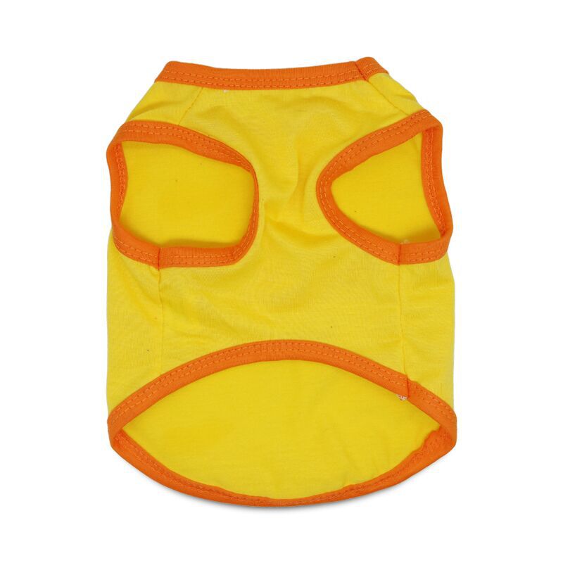 2 Pack "SECURITY" Pet Vest - Black & Yellow with Orange Trim - Breathable Cotton Dog T-Shirt Summer Apparel for Small Breeds & Cats - Size M (Chest 45cm)