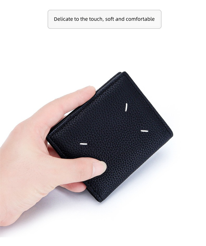 Women's Genuine Leather Bi-fold Wallet - Slim Short Purse with Coin Pocket & RFID Blocking - Soft Cowhide Minimalist Card Holder - Khaki