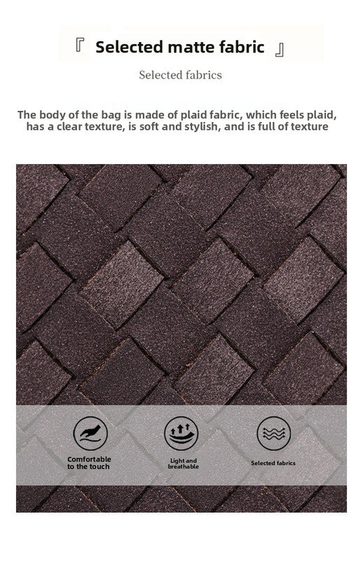 Retro Woven Baguette Handbag for Women Suede Texture PU Leather Shoulder Crossbody Bag Elegant Evening Clutch Coffee Brown