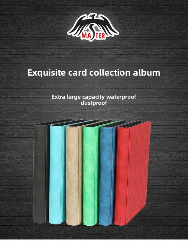 Premium Toploader Binder 9 Pocket 216 Capacity Trading Card Album Zippered PU Leather Storage Holder for Sports TCG & AFL Cards Black