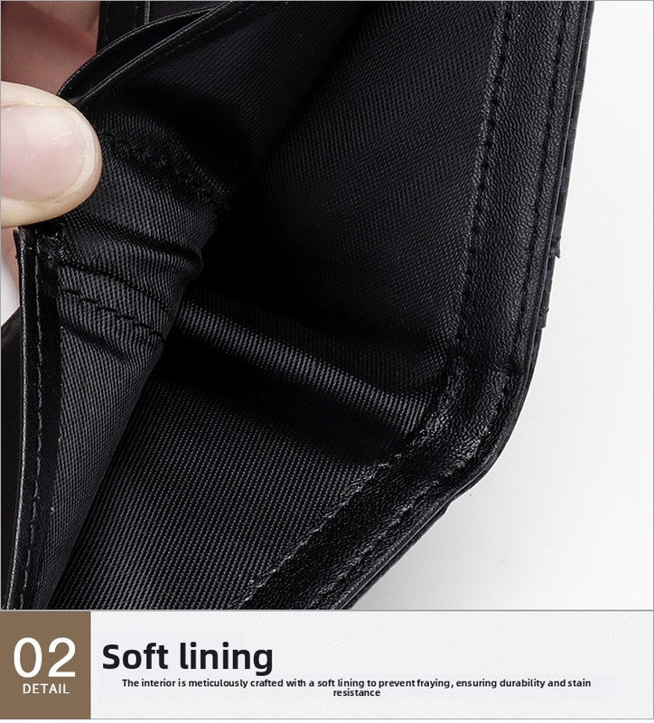 RFID Blocking Slim Bifold Wallet for Men - Carbon Fiber Texture PU Leather Card Holder with ID Window - Minimalist Front Pocket Purse - Blue