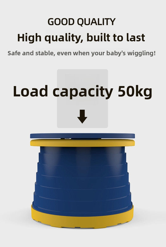 Kids Portable Travel Potty Foldable Training Toilet Seat - Green - Compact Car & Camping Emergency Commode with Backrest - 50kg Load Capacity