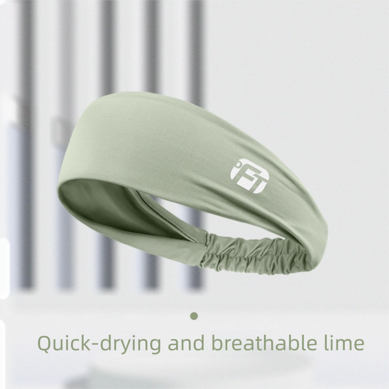 2 Pcs Cooling Sports Headband Moisture Wicking Sweatband for Running Gym &amp; Yoga Non Slip Stretchy Hair Band Black &amp; Green