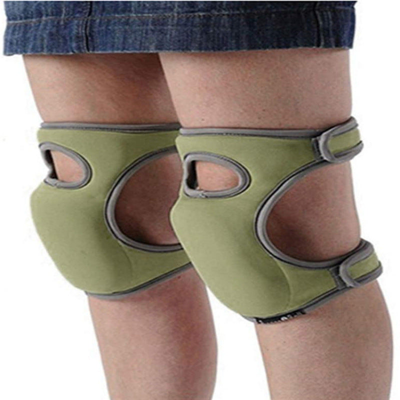 Waterproof Garden Knee Pads High Density EVA Foam Cushion for Weeding &amp; Cleaning Adjustable Neoprene Straps Dark Green 1 Pair