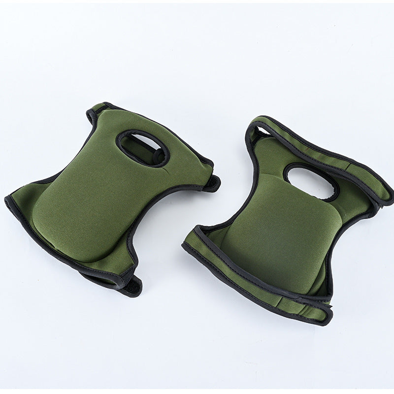 Waterproof Garden Knee Pads High Density EVA Foam Cushion for Weeding & Cleaning Adjustable Neoprene Straps Dark Green 1 Pair