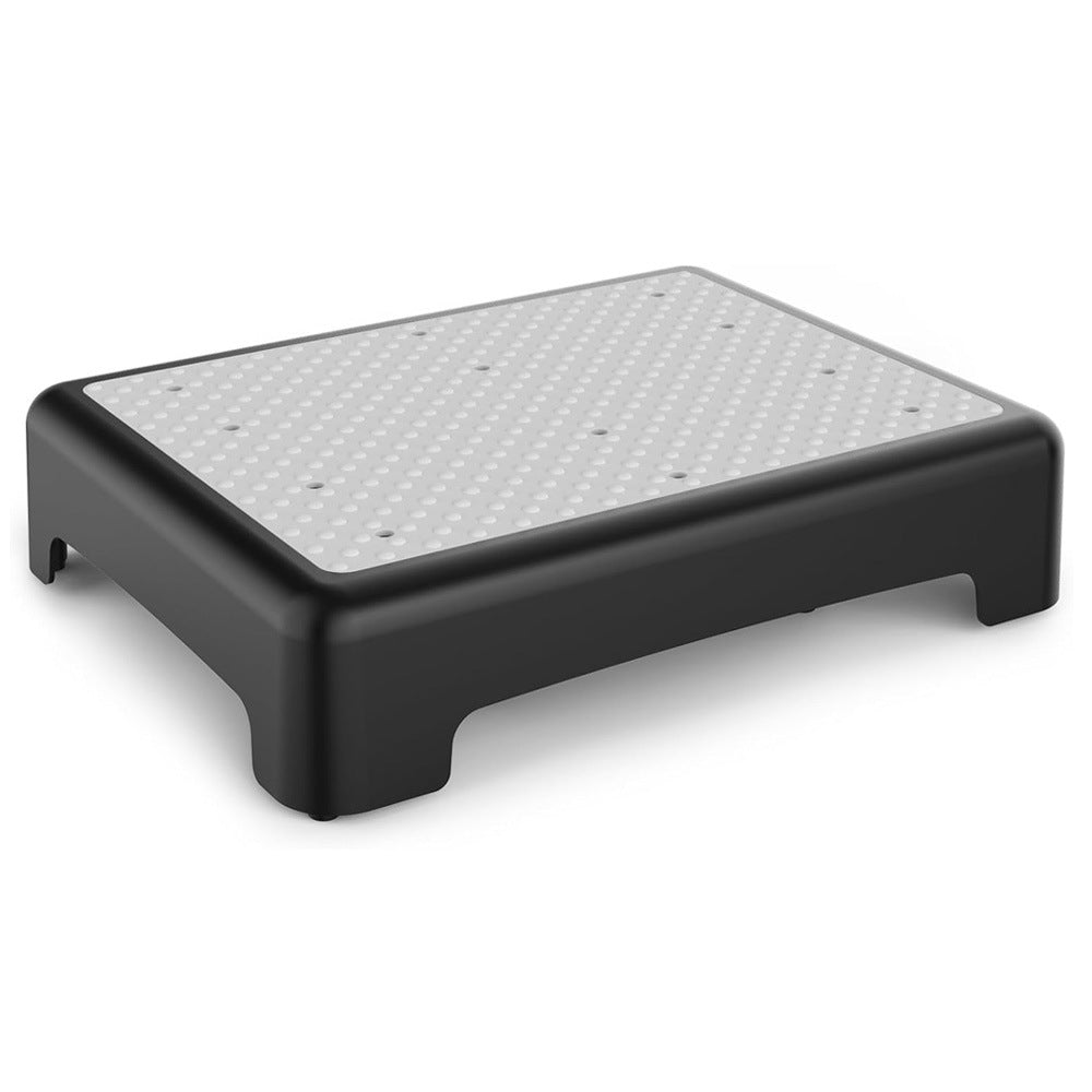 Portable Outdoor Half Step Stool Non-Slip Mobility Aid Large Platform 43x33cm for Elderly Home Car &amp; Bath Use Black Base with White Top Mat
