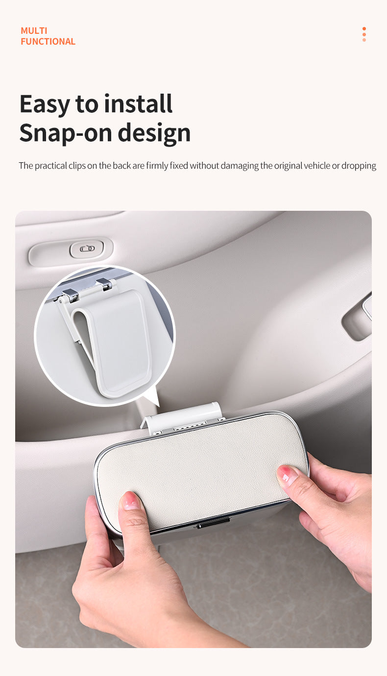 Car Trash Can Hanging Rubbish Bin with Lid Waterproof Leather Vehicle Organiser Storage Box for Door Seat Back Console Black