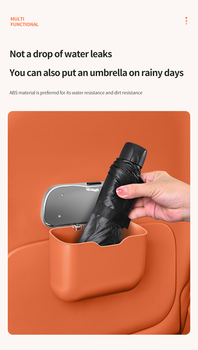 Car Trash Can Hanging Rubbish Bin with Lid Waterproof Leather Vehicle Organiser Storage Box for Door Seat Back Console Purple