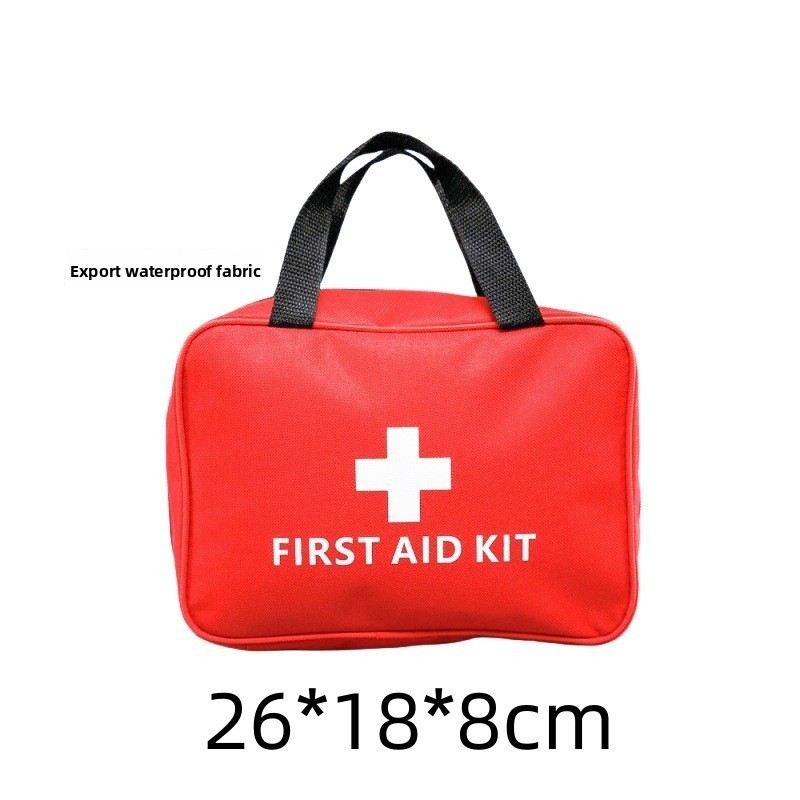 Large Empty First Aid Kit Bag Waterproof Nylon Emergency Medical Storage Case Portable Organiser for Home Car Camping Travel 26cm Red