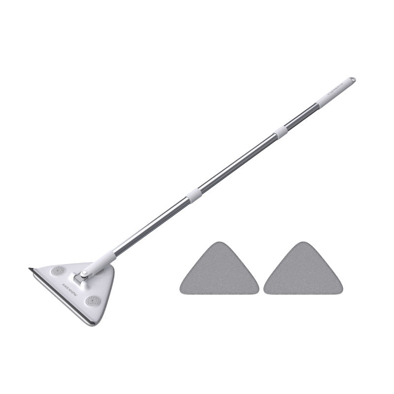 Adjustable Triangle Cleaning Mop 119cm Long Handle Window Squeegee Wall Washer Rotatable Head for Ceilings High Corners Wet Dry Use with 2 Microfibre Pads