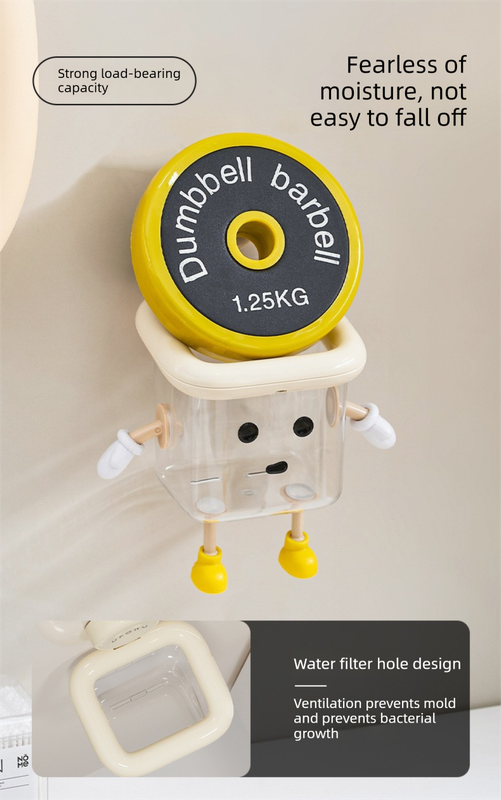 2 PCS Suction Cup Bathroom Organizer Wall Mounted Toothbrush Holder No Drill Storage Caddy with Drainage for Electric Toothbrush Razor Toothpaste Cream White