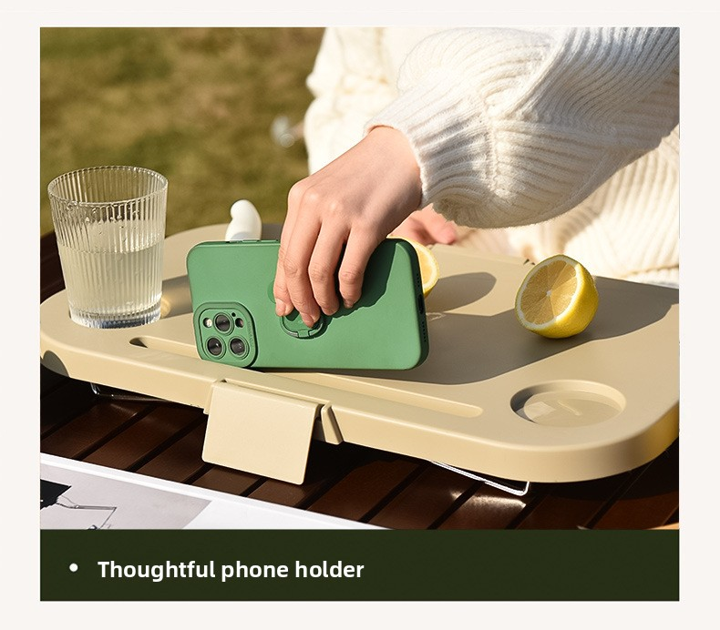 Collapsible Picnic Basket with Mini Table Lid Portable Folding Storage Crate with Cup Holders and Phone Stand Multi-Functional Outdoor Camping Sink Basin Grey