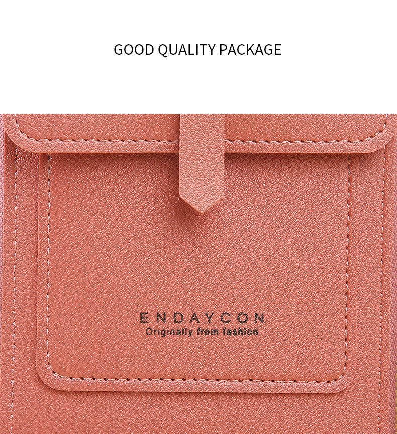 Women's Crossbody Phone Bag with Clear Touch Screen Window PU Leather Wallet Purse Multi-Pocket Shoulder Handbag Adjustable Strap Card Holder Brown