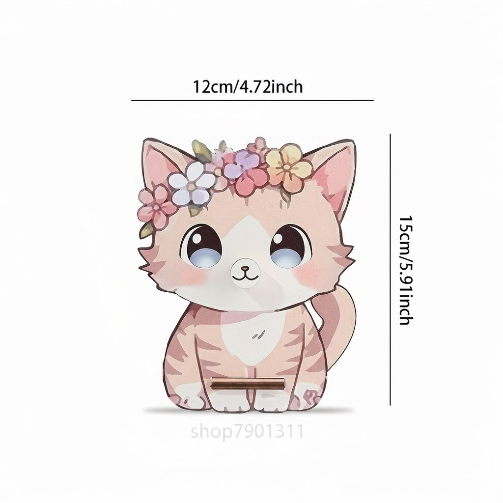 6 PCS Wooden Eyeglass Holder Stand Cute Animal Spectacle Rack Highland Cow Pig Cat Gnome Desktop Sunnies Display Gift for Home Office