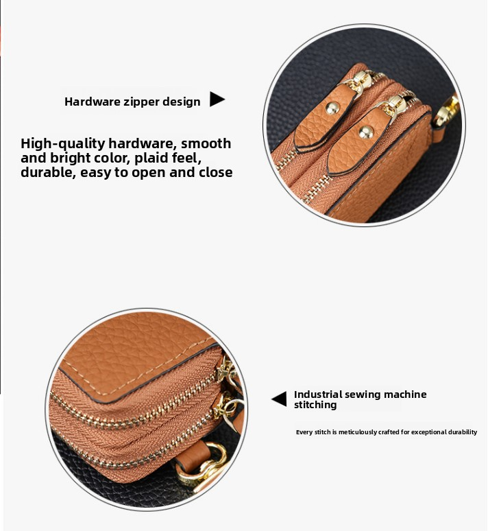 Genuine Leather Car Key Case Double Zipper Smart Key Fob Holder Wallet Remote Organiser Pouch with Hook Dark Green