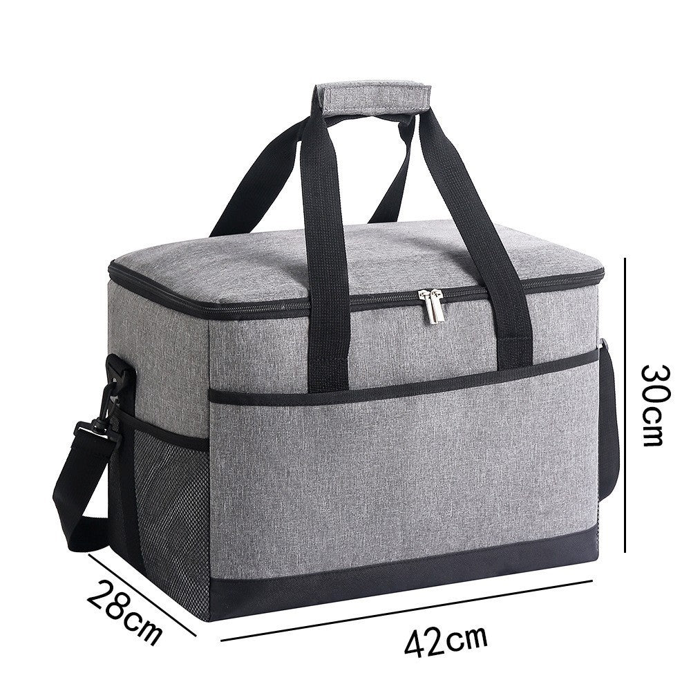 Large 35L Insulated Cooler Bag Soft Sided Leakproof Thermal Tote for Camping Beach Picnic BBQ Heavy Duty Grocery Carrier Grey