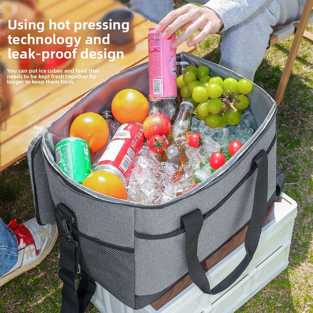 Small Insulated Lunch Bag 10L Cooler Tote Box with Shoulder Strap Leakproof Thermal Meal Prep Carrier for Work School Picnic Black