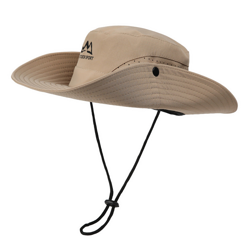 Wide Brim Sun Hat Waterproof UV Protection Boonie Bucket Cap Mesh Breathable for Fishing Hiking Camping Outdoor Coffee
