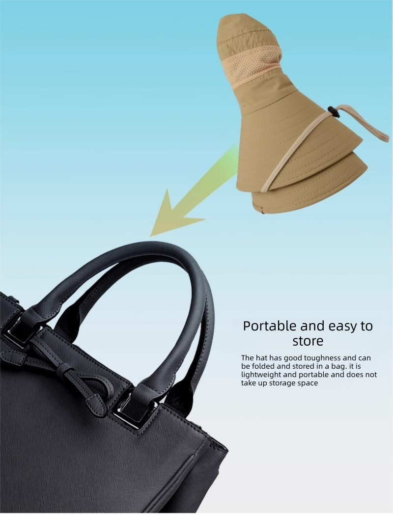 Wide Brim Sun Hat with Neck Flap UPF 50+ Protection Quick Dry Safari Cap Mesh Breathable for Fishing Gardening Hiking Outdoor Navy Blue