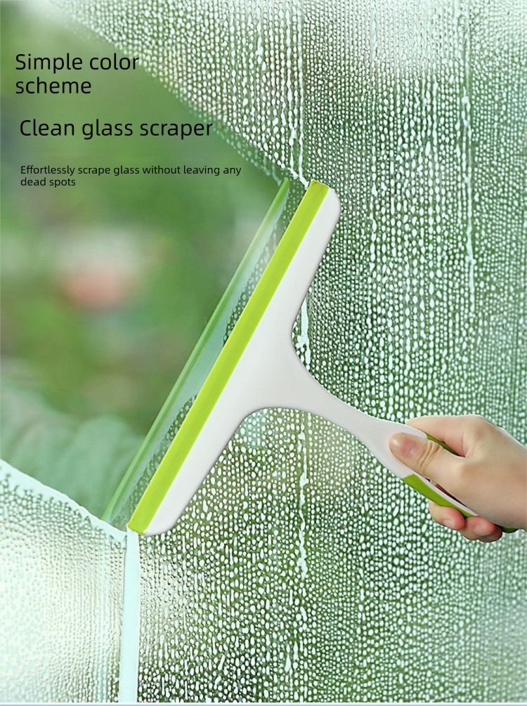 2 PCS Window Squeegee Glass Wiper  Shower Screen Cleaner Tool with TPR Blade Non Slip Handle for Bathroom Mirror and Car Windscreen Blue and Green
