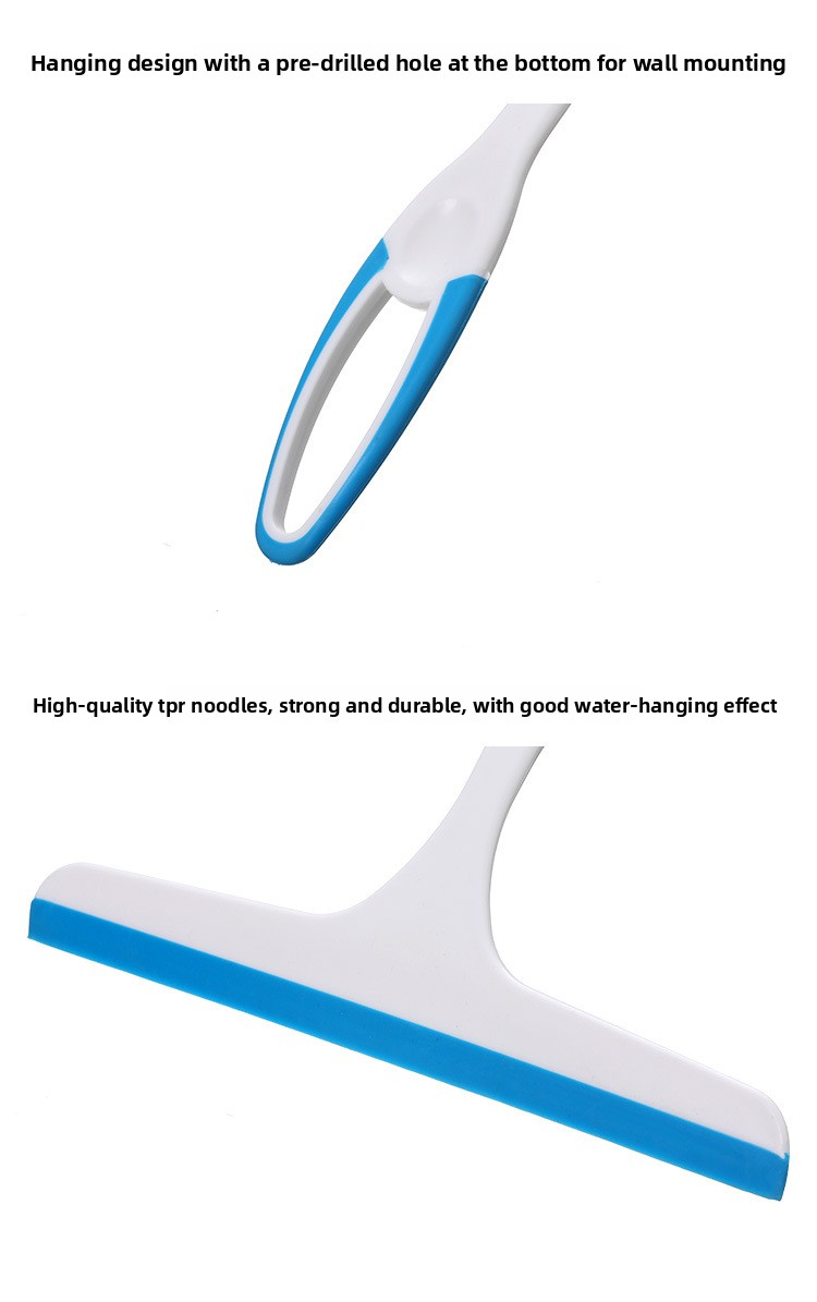 2 PCS Window Squeegee Glass Wiper  Shower Screen Cleaner Tool with TPR Blade Non Slip Handle for Bathroom Mirror and Car Windscreen Red and Blue