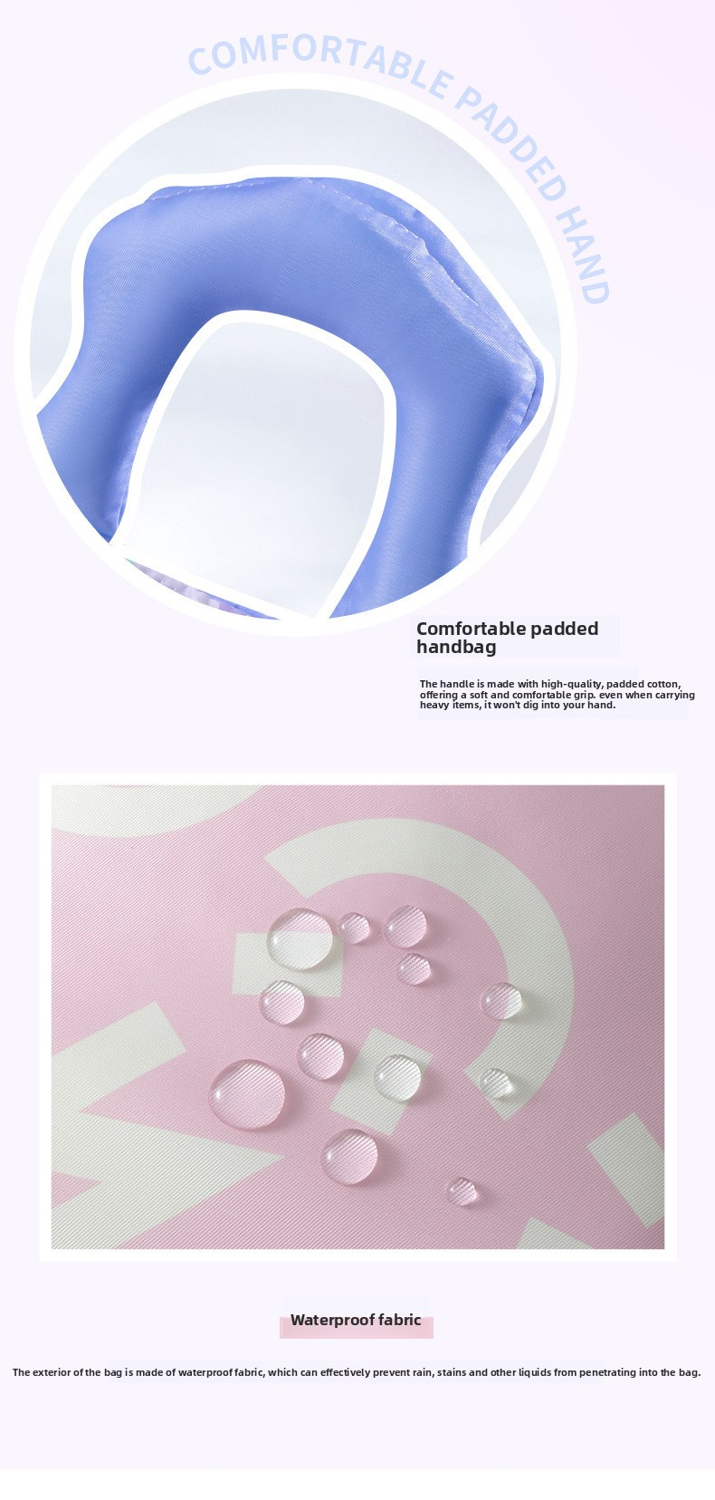 Insulated Lunch Bag Tote Fashion Graffiti Print with Soft Padded Handle Waterproof Thermal Cooler Bento Case for Work School and Picnics Blue with Pink Handle